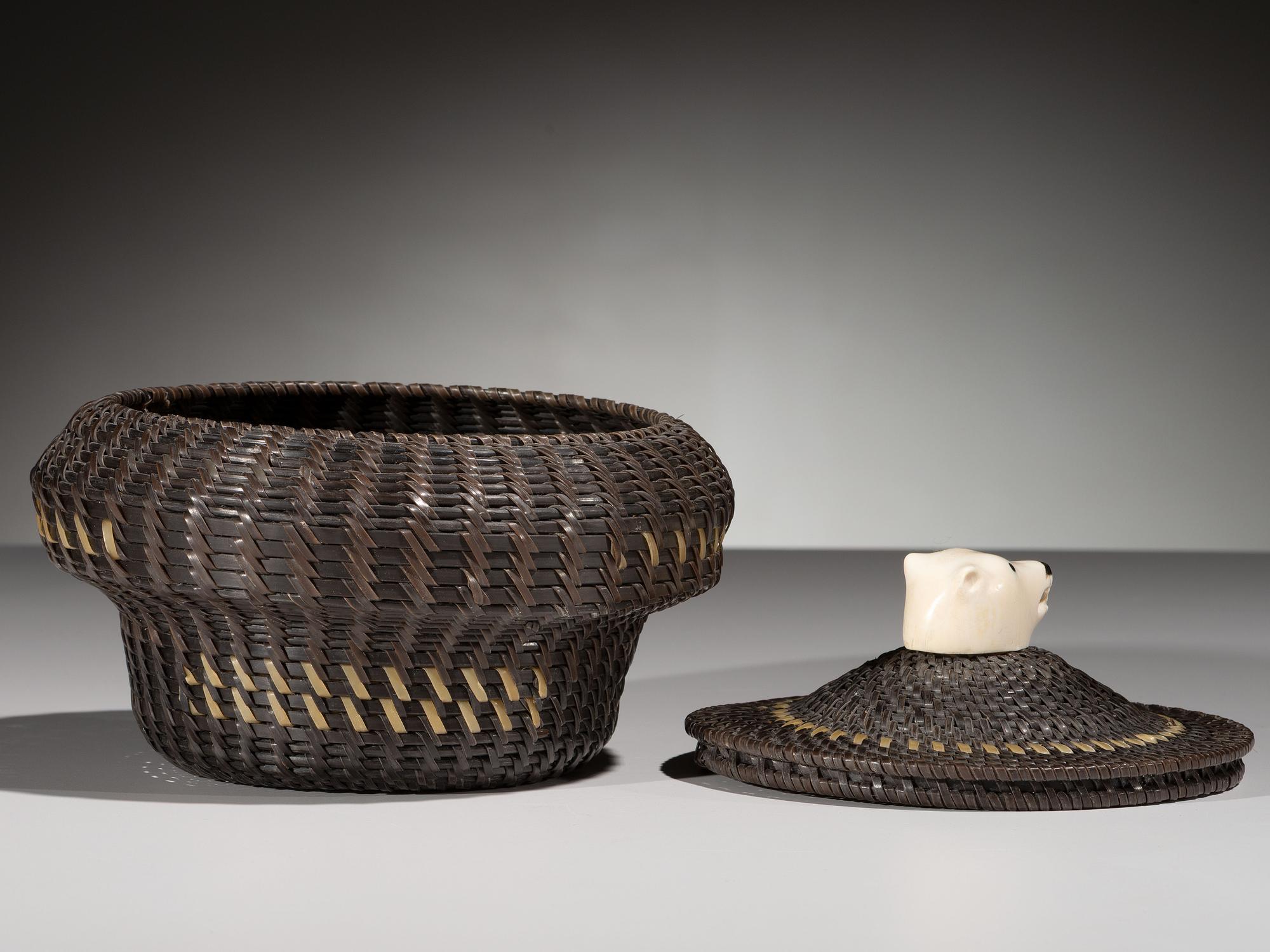 Baleen Basket, with Polar Bear Finial