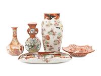 Five Japanese Kutani Porcelain Articles