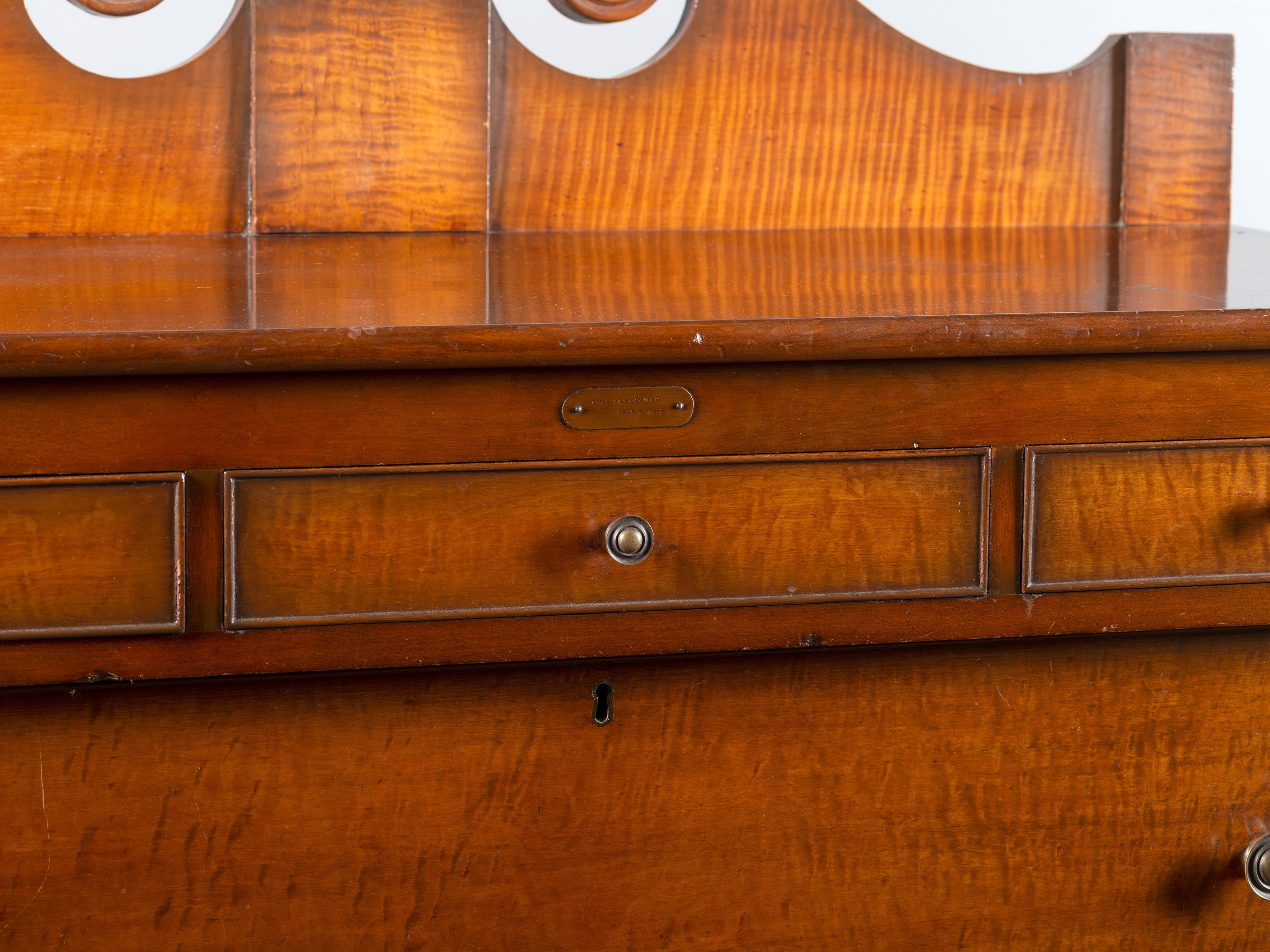 A Late Federal Figured Maple and Cherrywood Chest of Drawers