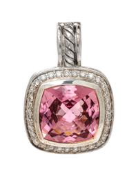 A Sterling Silver, Pink Tourmaline and Diamond 'Albion' Enhancer/Pendant, David Yurman, 1.80 dwts.