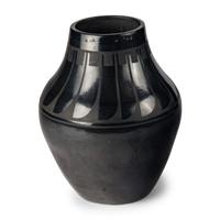 Tonita Roybal (San Ildefonso, 1892-1945) — Blackware Pottery Jar, with Repeating Feathers