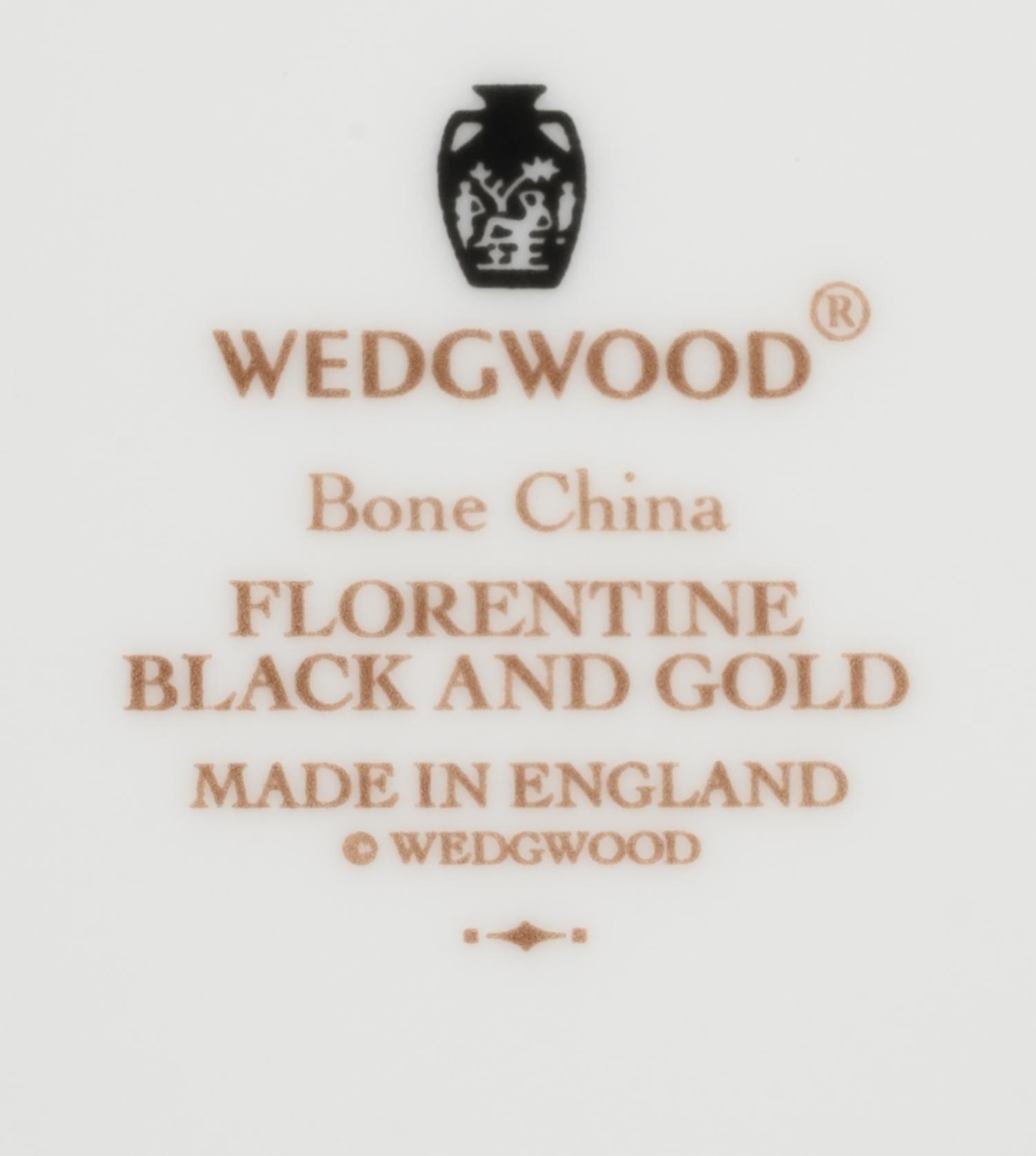 A Group of Wedgwood Florentine Black & Gold Porcelain Articles