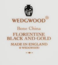 A Group of Wedgwood Florentine Black & Gold Porcelain Articles