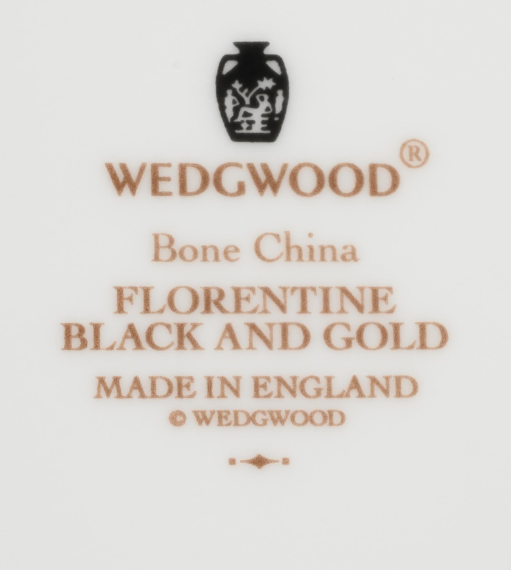 A Group of Wedgwood Florentine Black & Gold Porcelain Articles