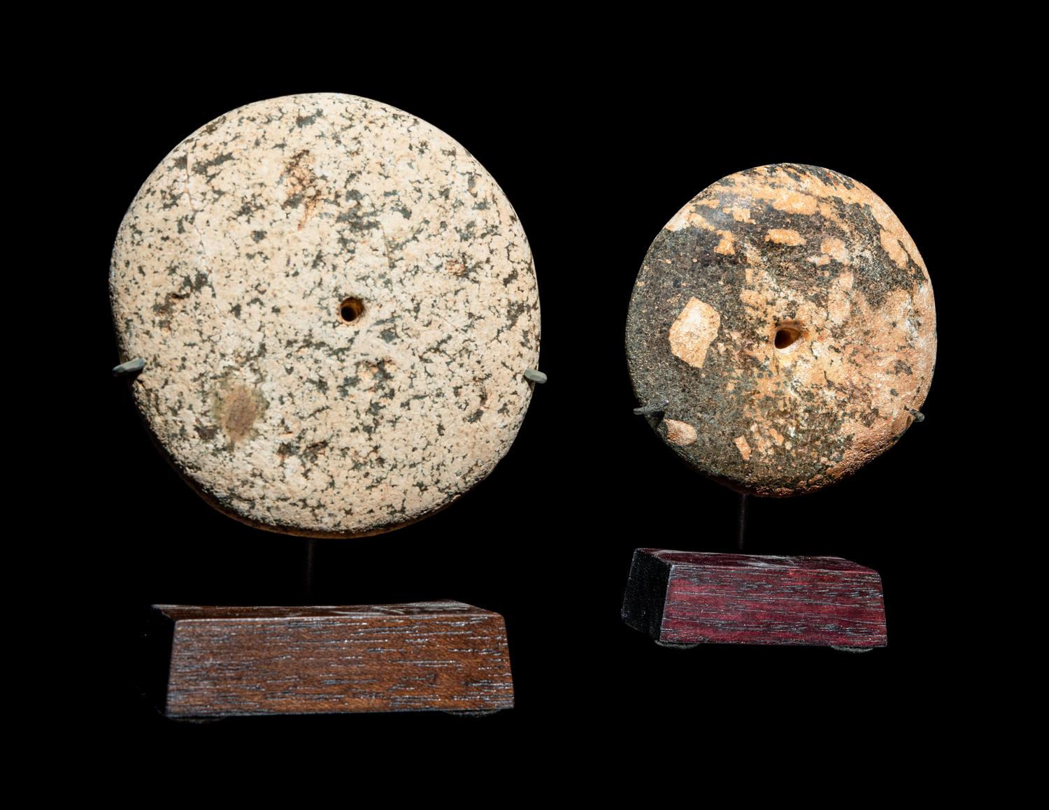 Two Neolithic Stone Discoidals