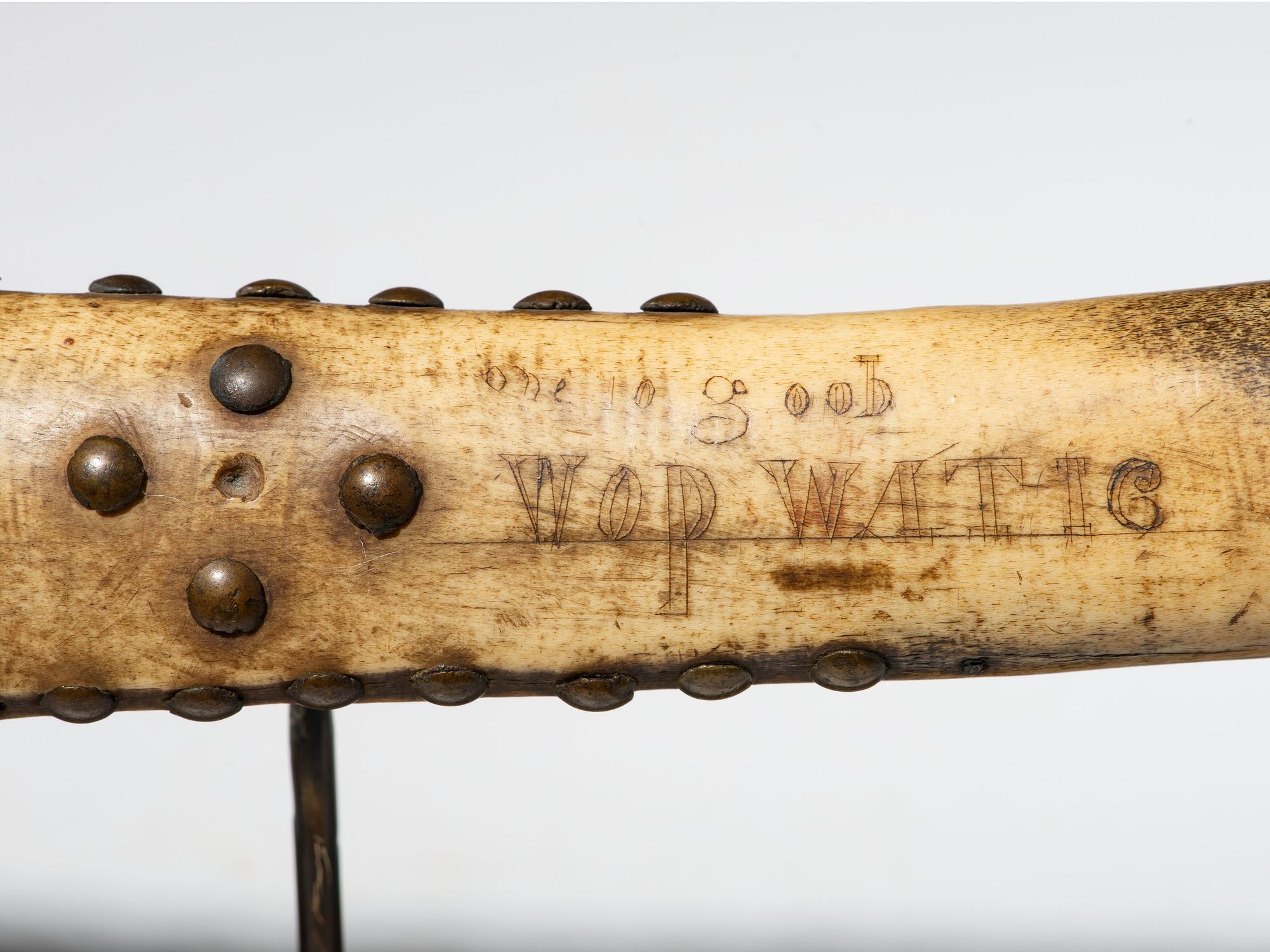 Plains Tacked and Decorated Bone Quirt