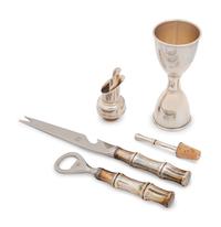 A Group of Four Tiffany & Co. Silver Bamboo Pattern Bar Articles