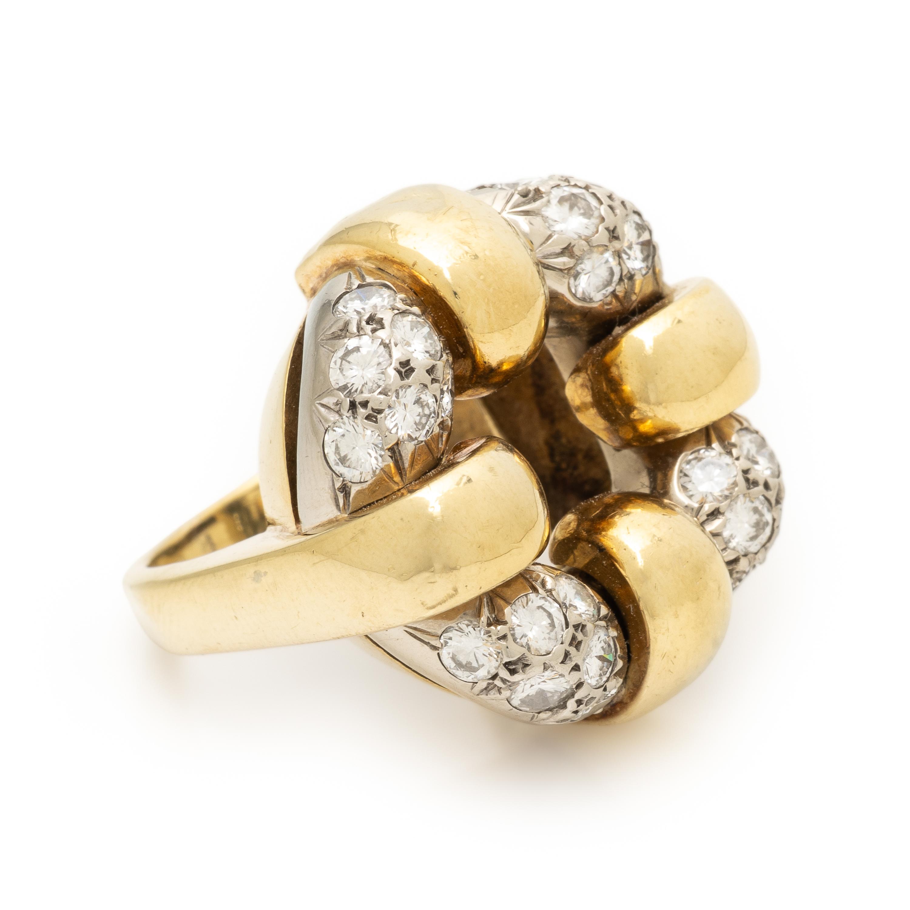 Diamond and Yellow Gold Ring