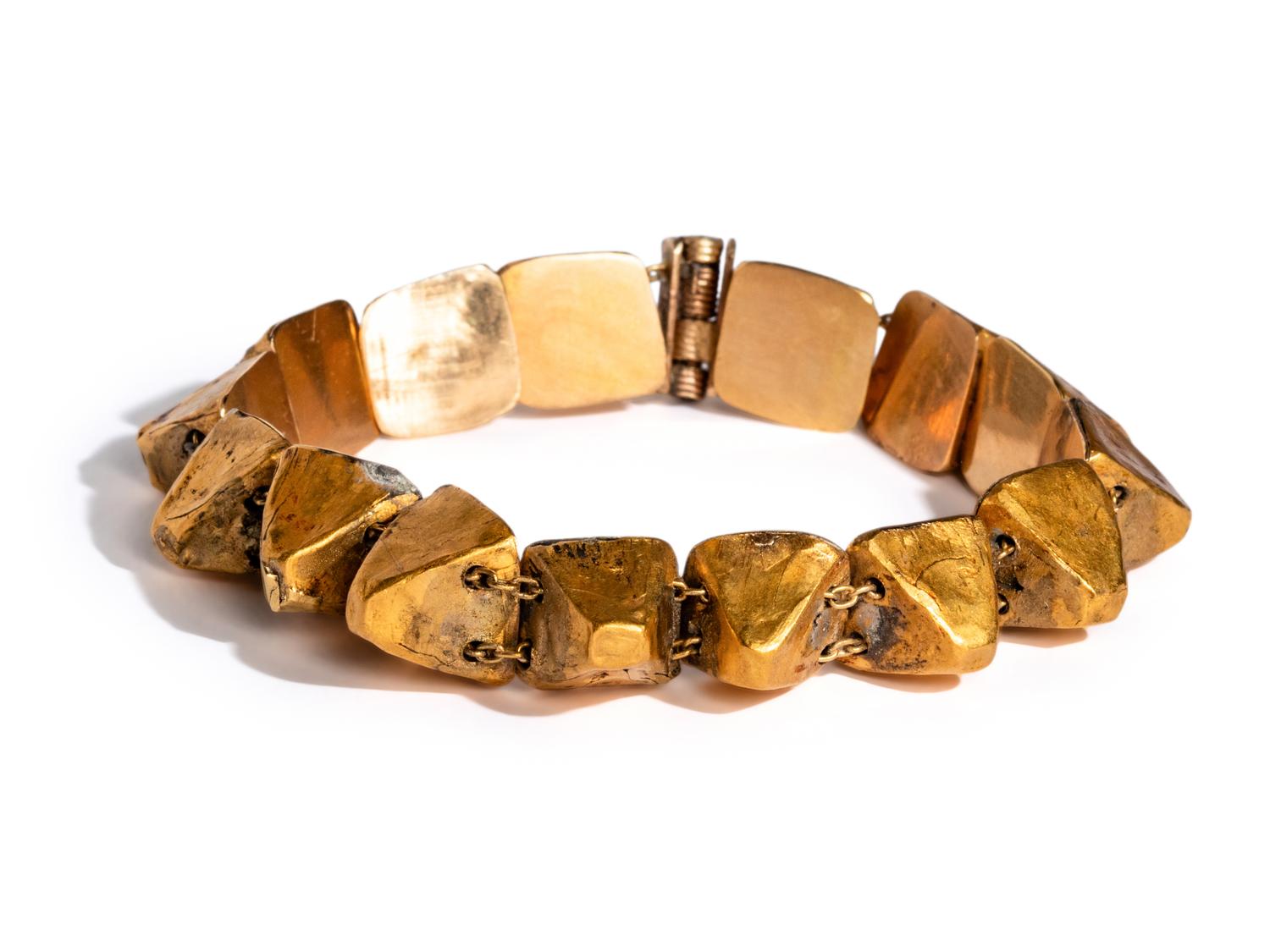 A Near Eastern Gold Bracelet — with modern gold additions