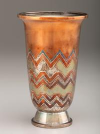 Mixed Metal Art Deco Vase