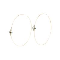 YELLOW GOLD AND MULTIGEM HOOP EARRINGS