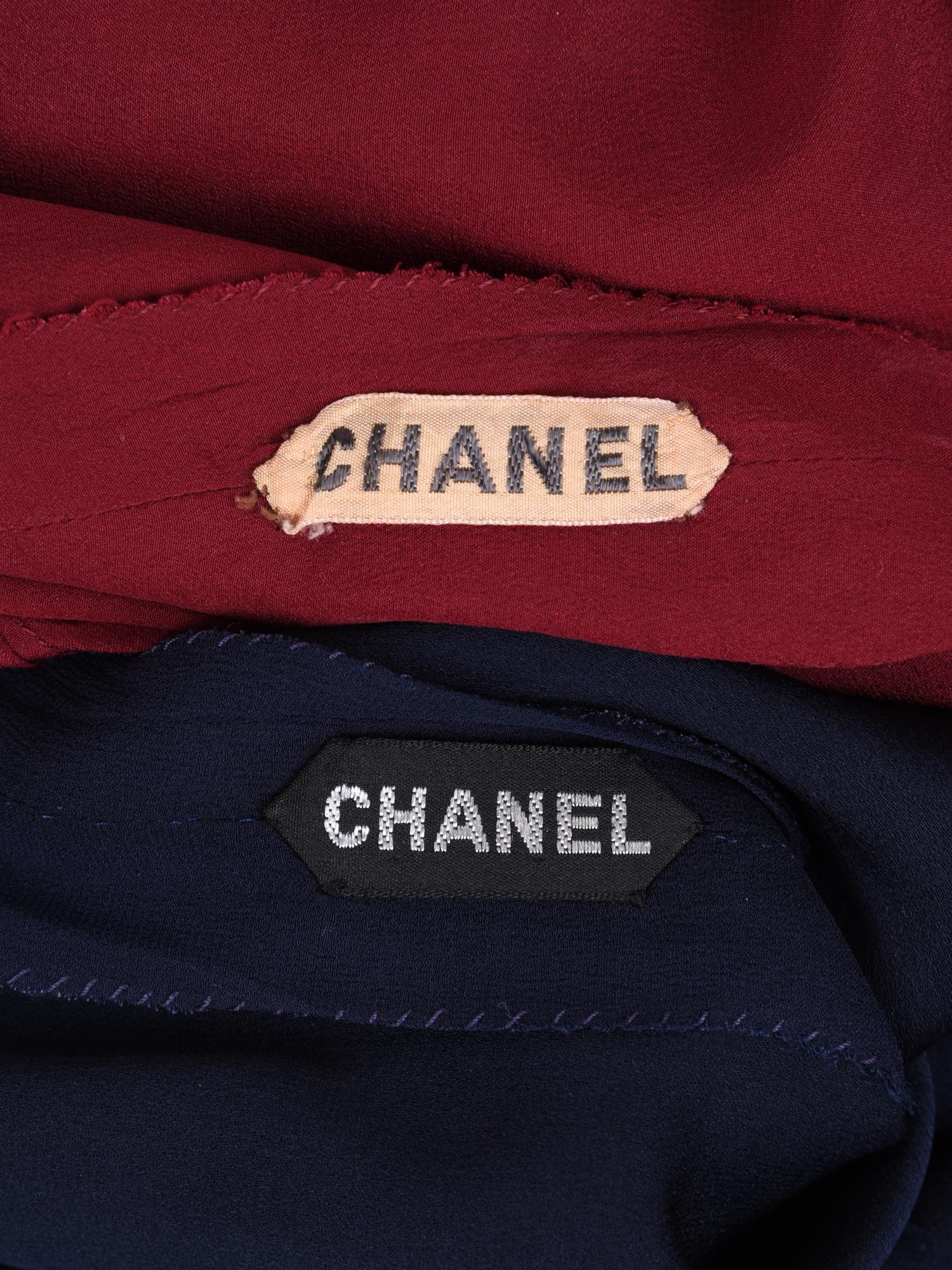 Two Chanel Haute Couture Blouses, 1970-90s