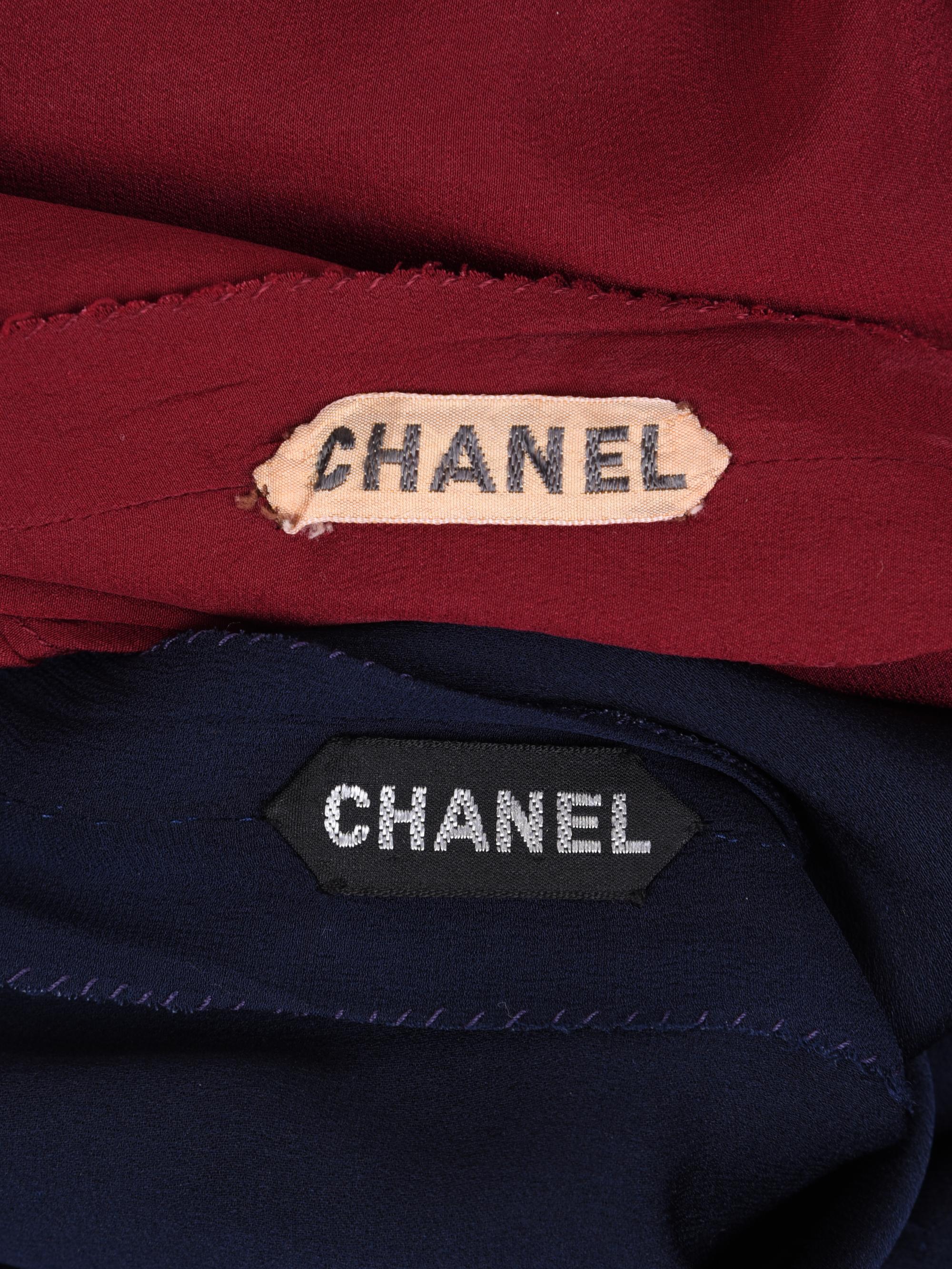 Two Chanel Haute Couture Blouses, 1970-90s