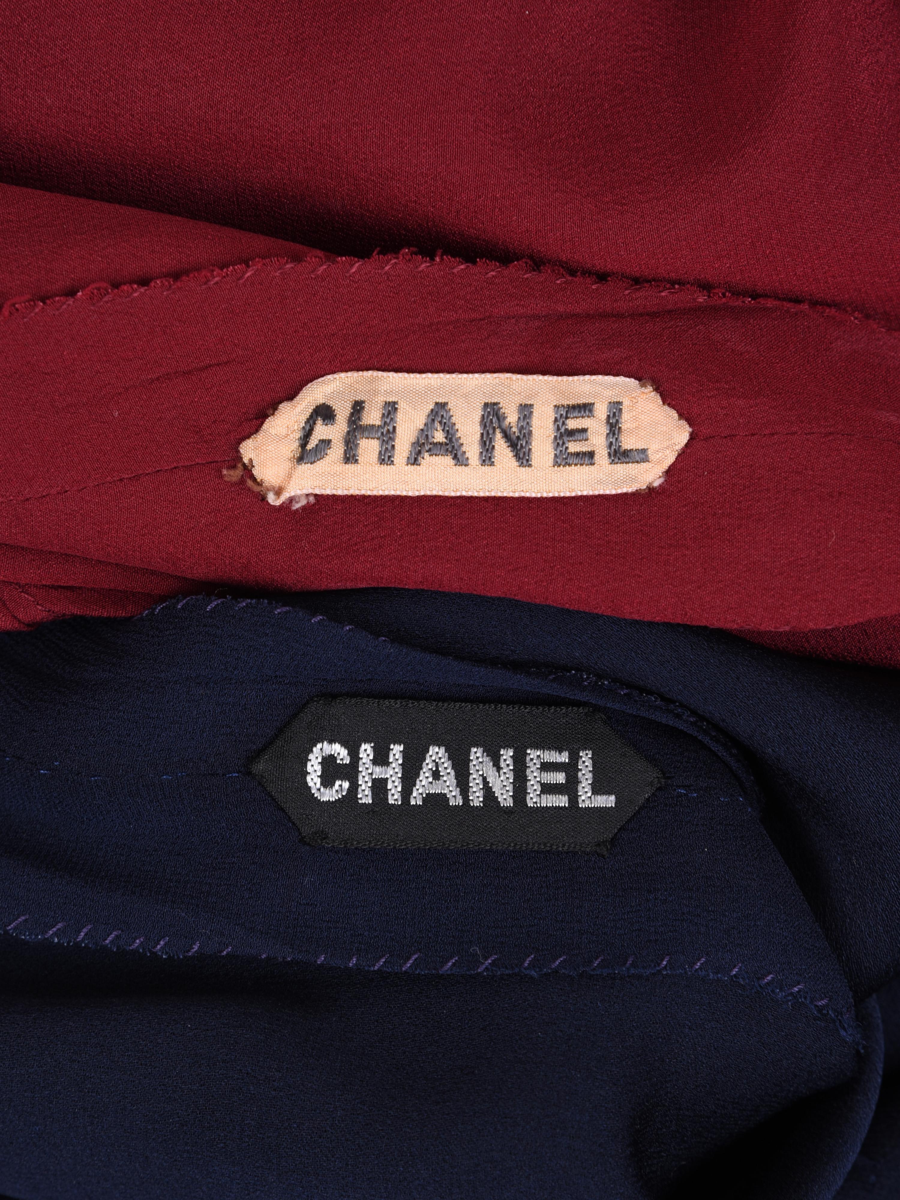 Two Chanel Haute Couture Blouses, 1970-90s