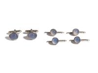 STERLING SILVER AND CHALCEDONY DRESS SET