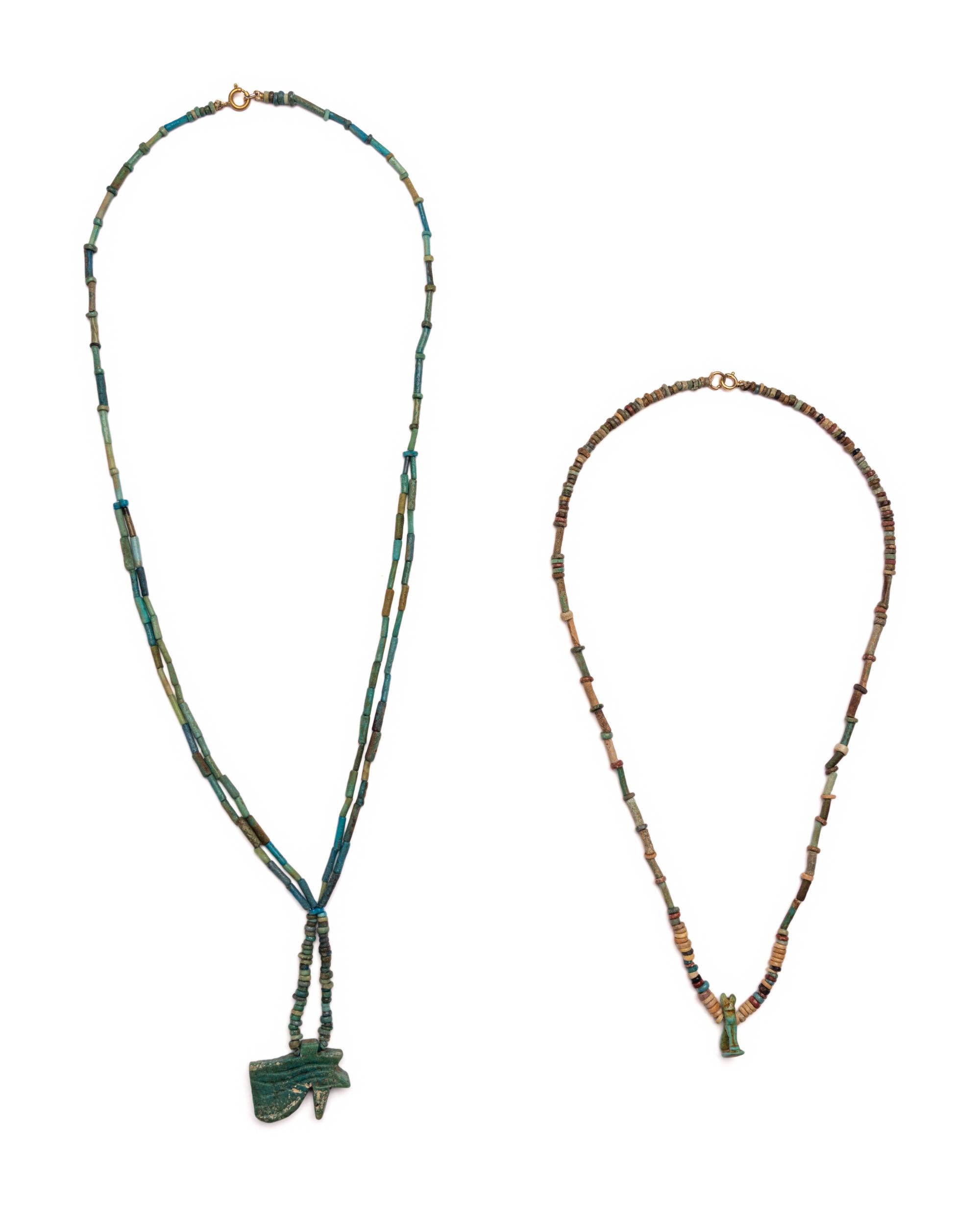 Two Egyptian Bead and Faience Necklaces