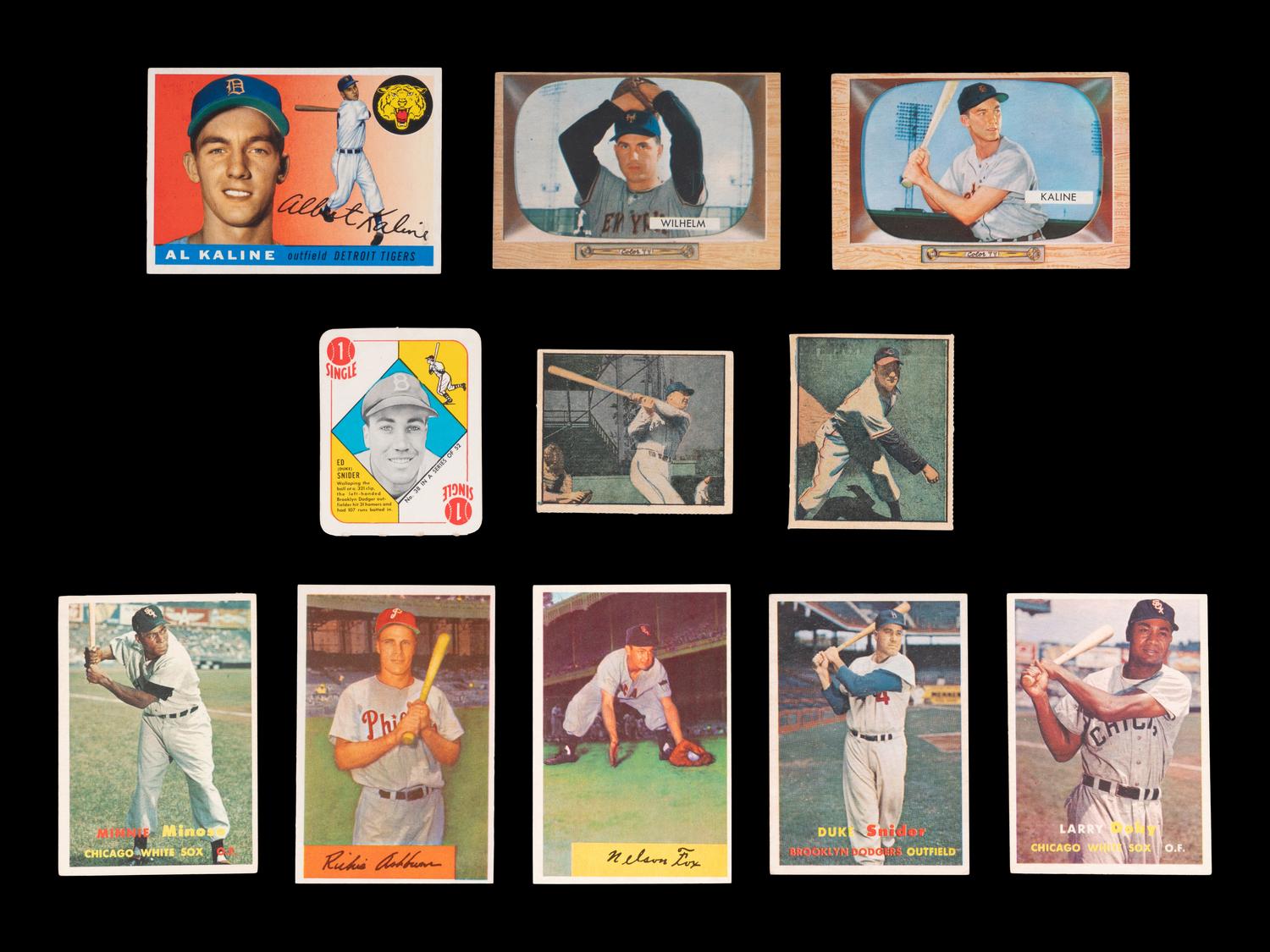 A Group of 11 1950s Hall of Fame and Star Baseball Cards,