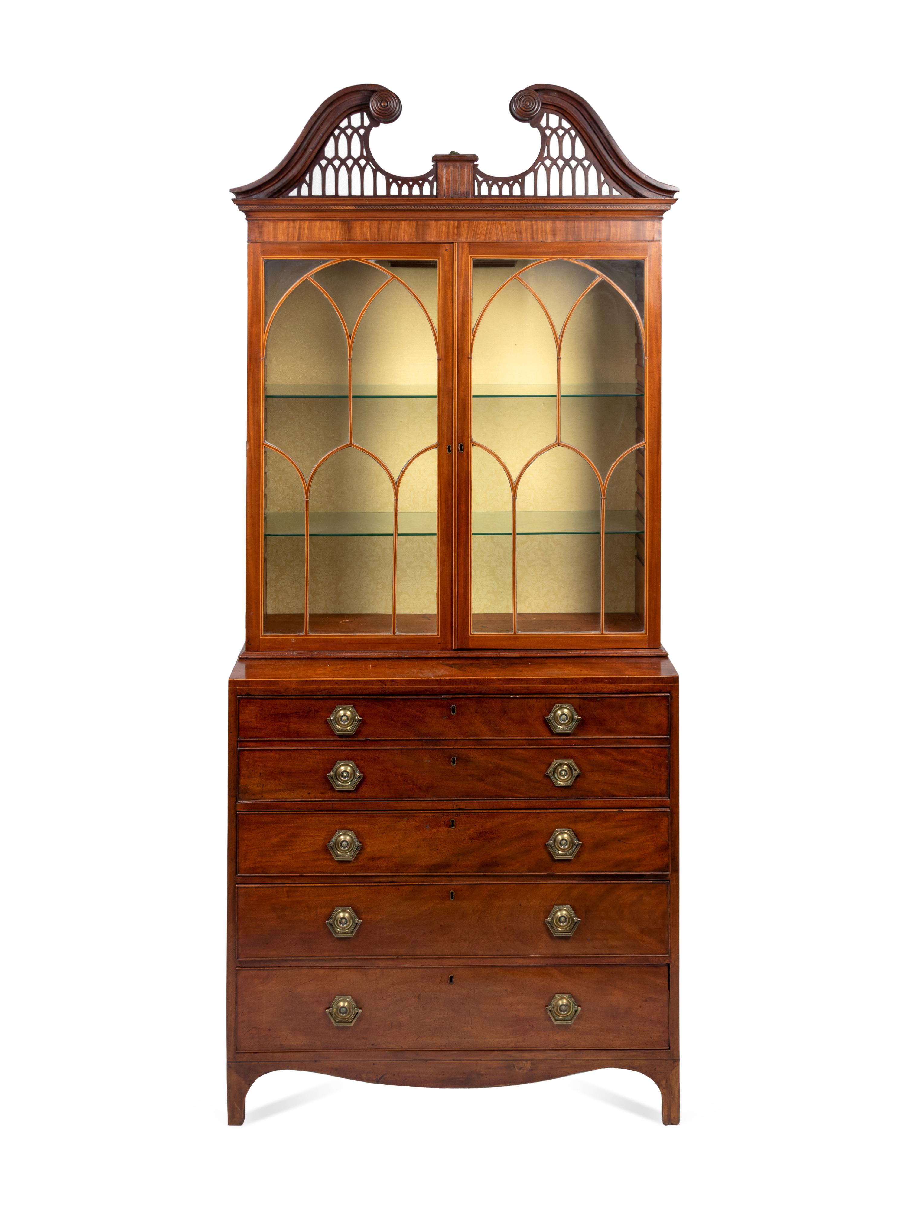 A George III Style Mahogany Secretary Bookcase