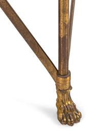 A Neoclassical Style Brass Marble-Top Side Table