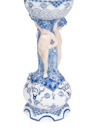 An Assembled Royal Copenhagen Blue Fluted Full Lace Porcelain Table Garniture