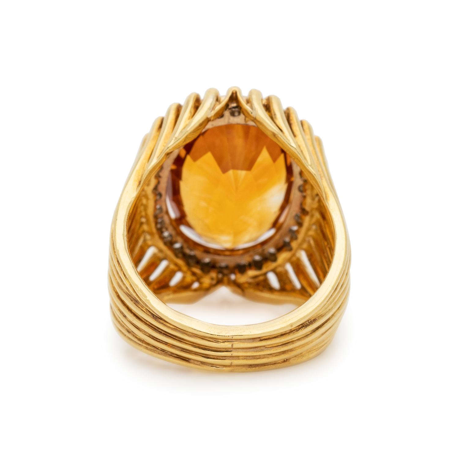 CITRINE AND DIAMOND RING