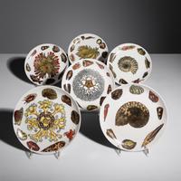 Six Conchiglie Dinner Plates, c. 1970 Fornasetti, Italy