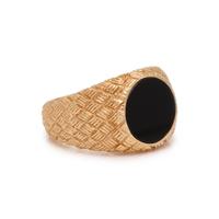 YELLOW GOLD AND ONYX RING