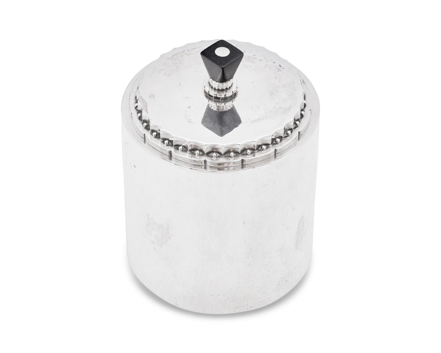 A Georg Jensen Silver Covered Canister
