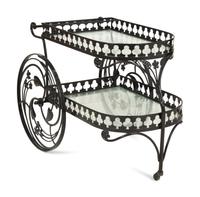 A Salterini Palm Springs Pattern Iron Bar Cart