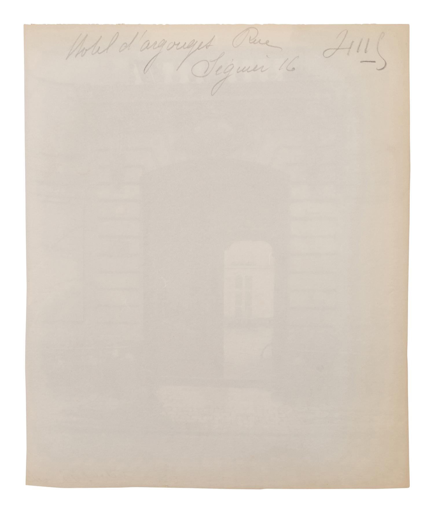 A group of four photographs (Hôtel de Beauvais, 68 rue François Miron , 1902; [Hôtel de Lauzun, quai d'Anjou] , 1905; Hôtel d'Argouges de Lyon, rue Séguier 16 , 1900; Plessis Piquet [Entrée pittoresque, Châtillon] , 1921)