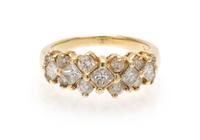 A 14 Karat Yellow Gold and Diamond Ring, 2.40 dwts.