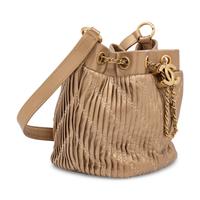 Chanel, Coco Pleats Bucket Bag in Gold Leather