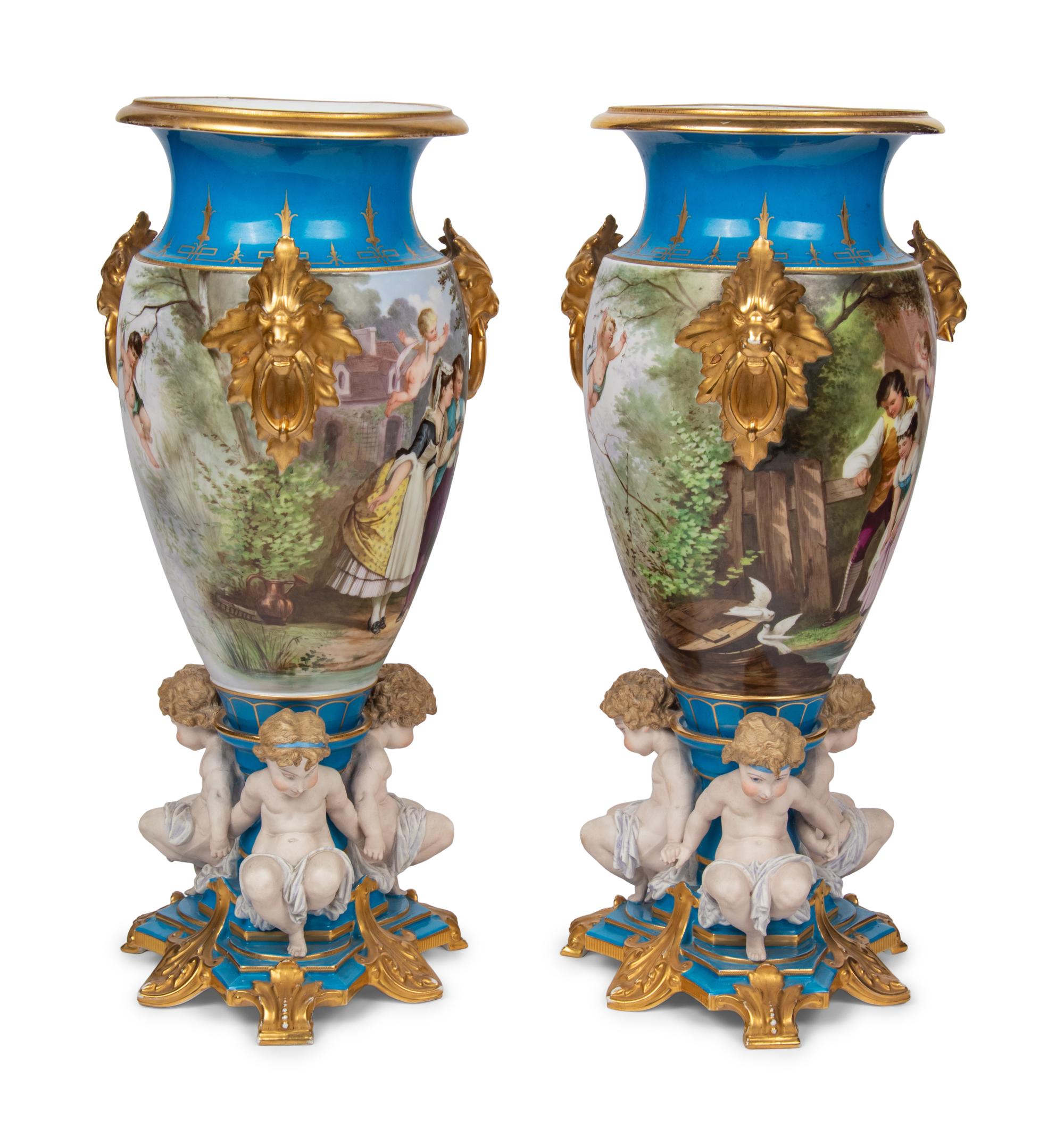 A Pair of English Porcelain Vases