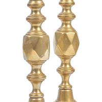A Group of Six English Brass Candlesticks