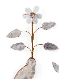 A Pair of Giltwood and Rock Crystal Two-Light Sconces in the Style of Maison Baguès