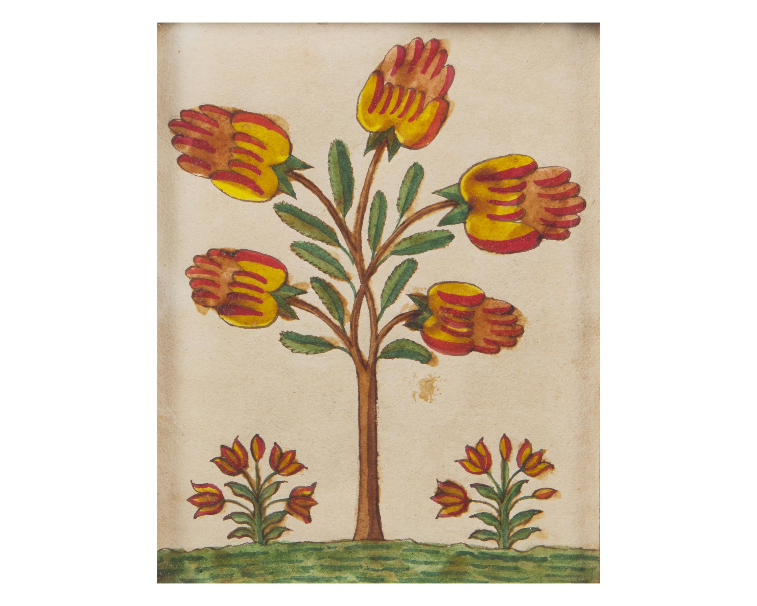 A Group of Three Fraktur Drawings or Rewards of Merit, Pennsylvania, 19th Century