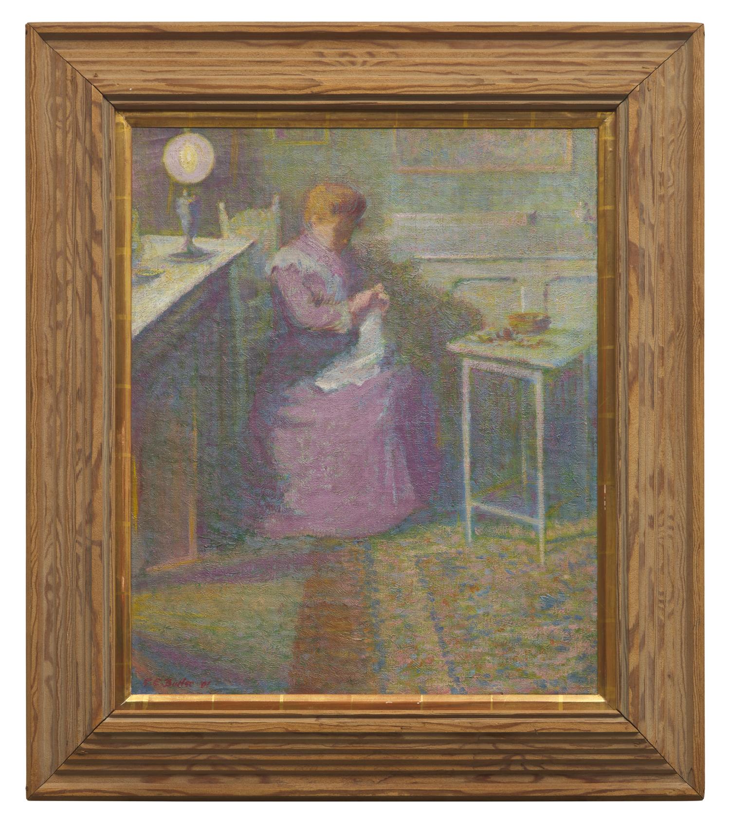 Dining Room in Giverny (Marthe Embroidering) , 1901