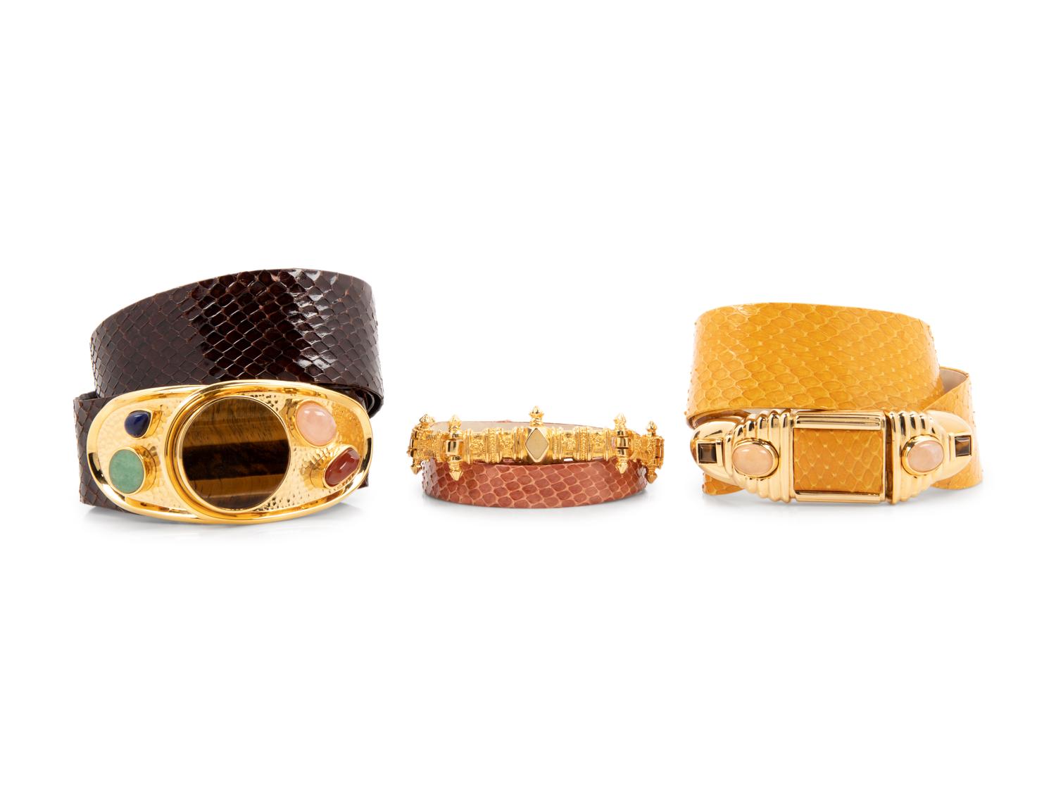 Three Judith Leiber Belts