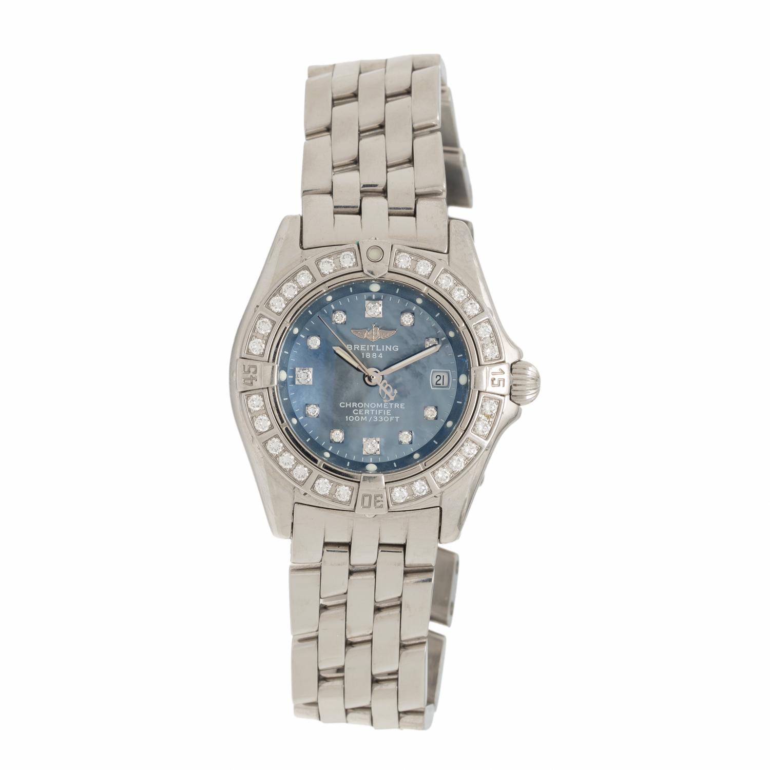 Breitling, Ref. A72345, Stainless Steel 'Callistino' Date Watch with Mother-of-Pearl Dial
