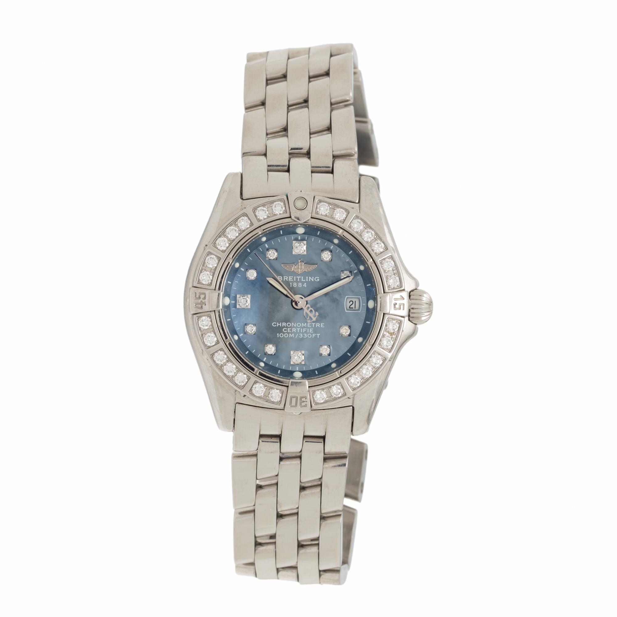 Breitling, Ref. A72345, Stainless Steel 'Callistino' Date Watch with Mother-of-Pearl Dial
