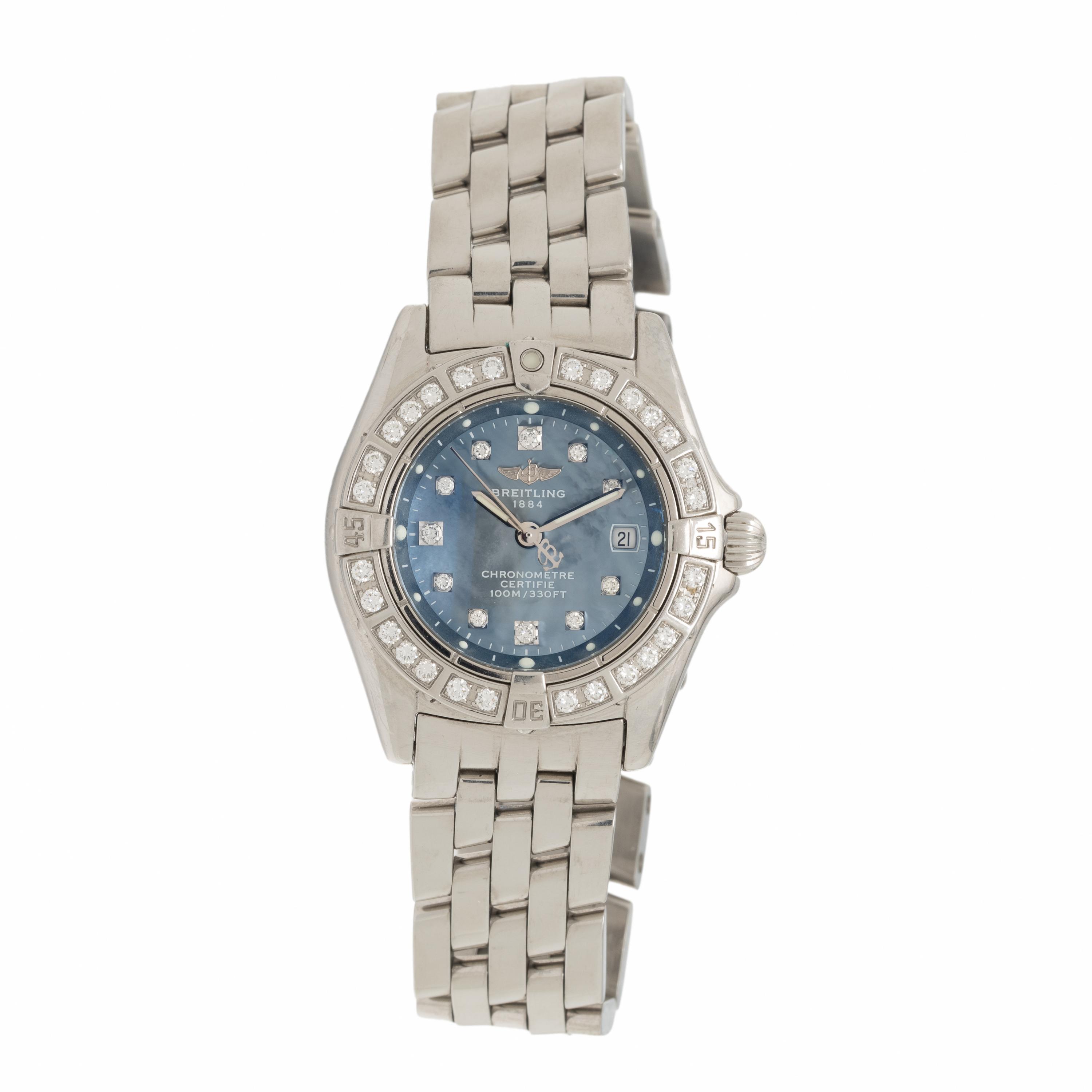 Breitling, Ref. A72345, Stainless Steel 'Callistino' Date Watch with Mother-of-Pearl Dial