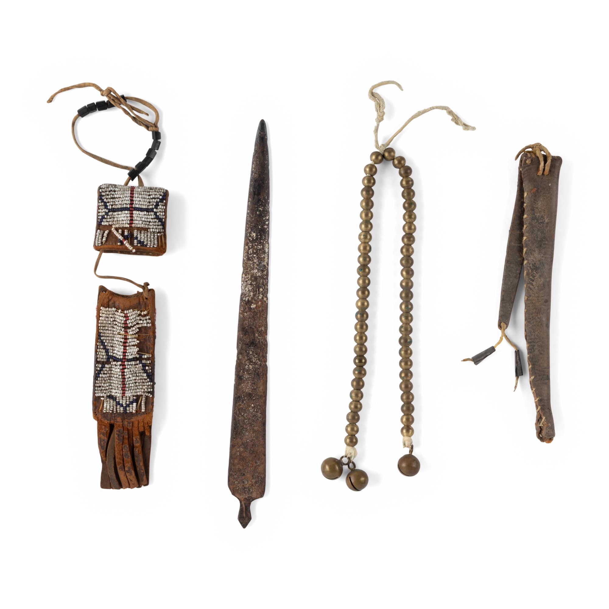 Kiowa Beaded Whetstone Case AND Comanche Tools