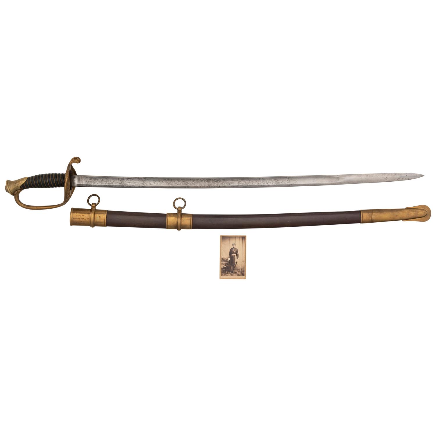 Model 1850 Food Officer's Sword Inscribed to E. F. Richardson Retailed by Palmers & Bachelders with CDV