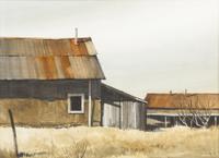Morris Rippel, (American, 1930-2009), Barn at Los Ojos, 1973