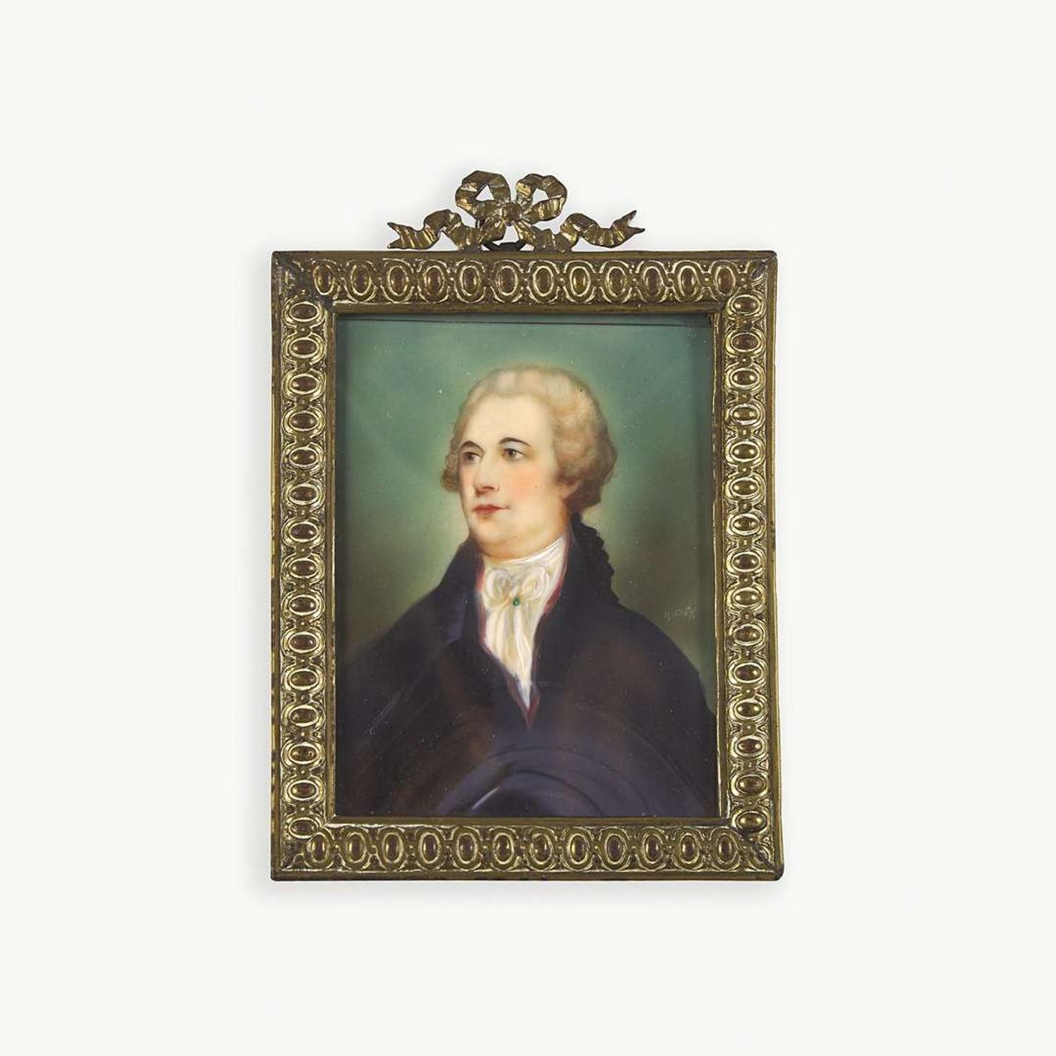 [Hamilton, Alexander] After John Trumbull Portrait Miniature of Alexander Hamilton