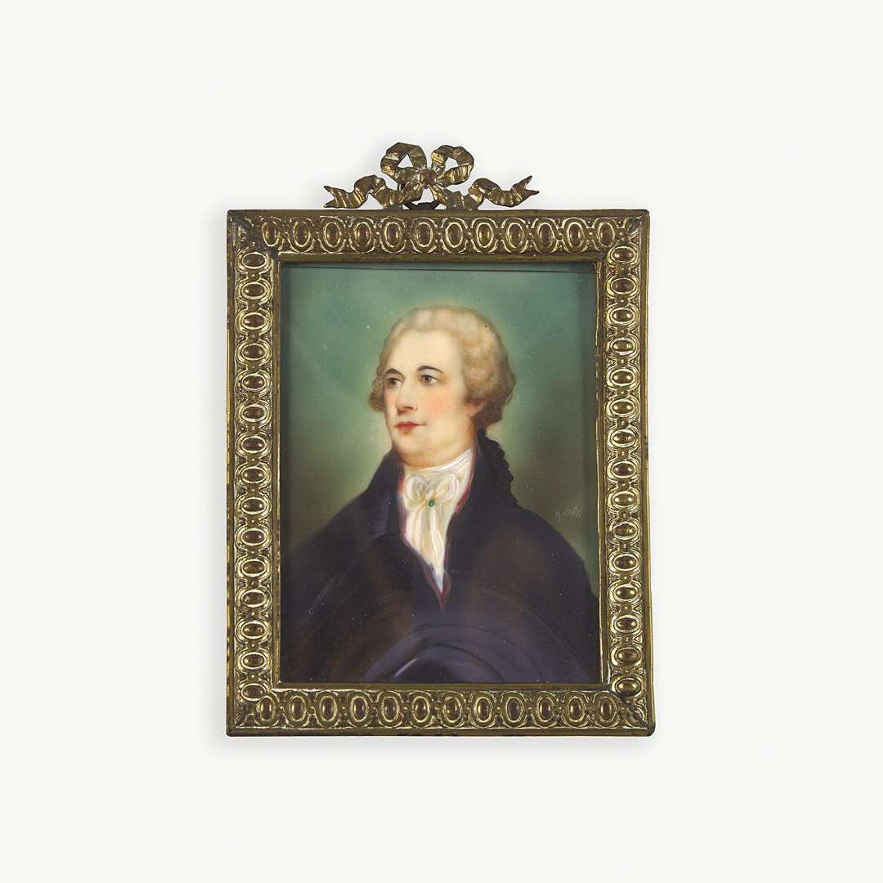 [Hamilton, Alexander] After John Trumbull Portrait Miniature of Alexander Hamilton