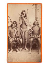 [NATIVE AMERICANS]. BONINE, E.A. (1843-1916), photographer. A group of 5 boudoir photographs of Yuma Indians. Yuma, Arizona and Los Angeles, California: [1880s].