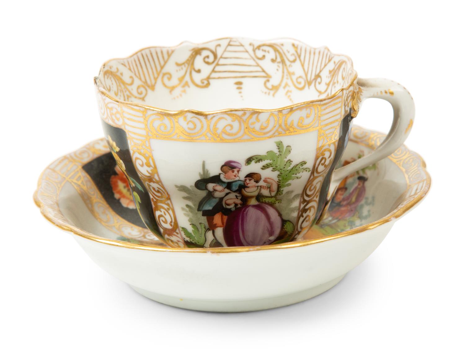 Six Meissen Porcelain Cups and Saucers — 19TH/20TH CENTURY