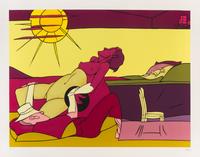 Valerio Adami, (Italian, b. 1935), Reclining in the Sun