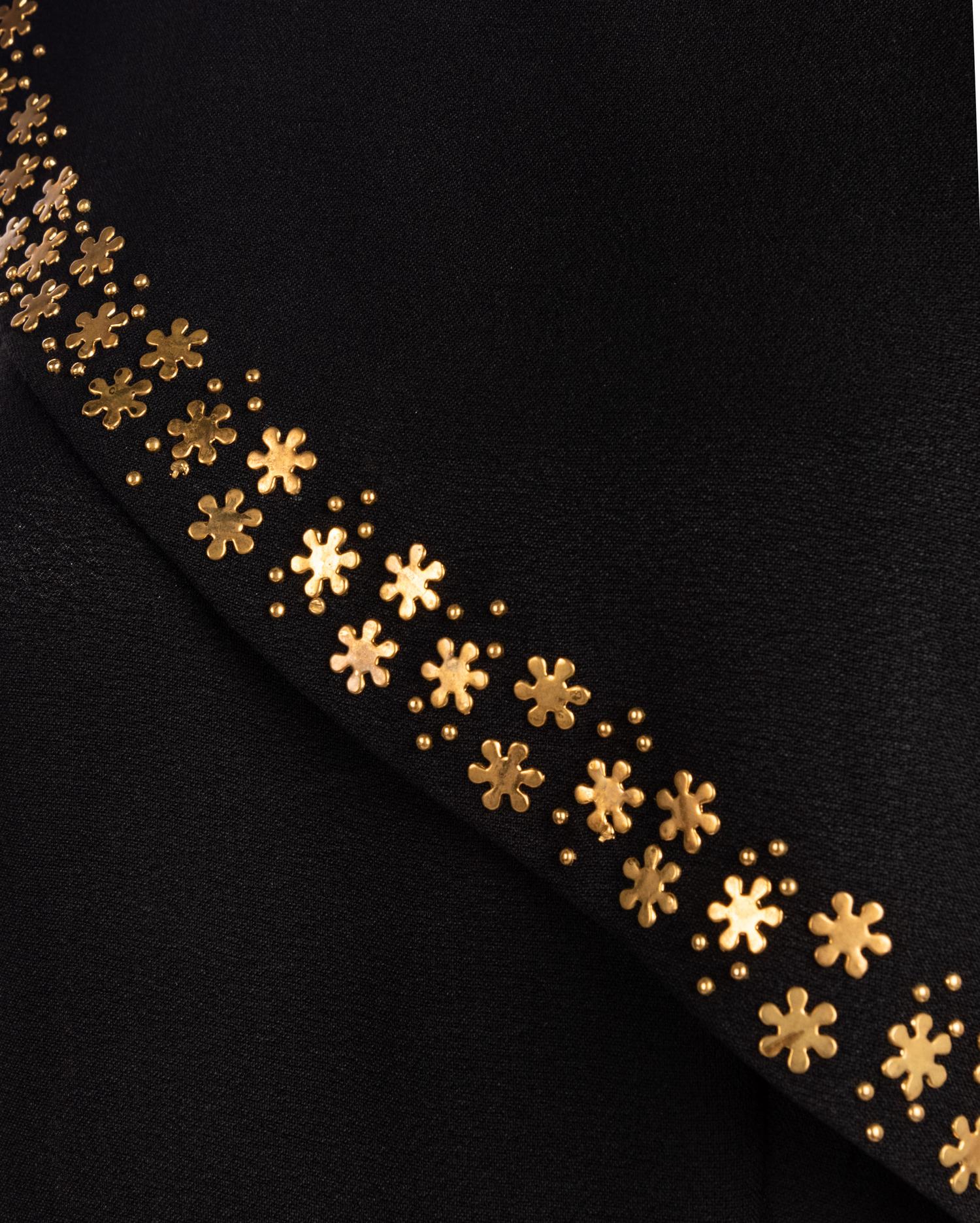 Three Black Dresses with Metal Embellishments, 1940s
